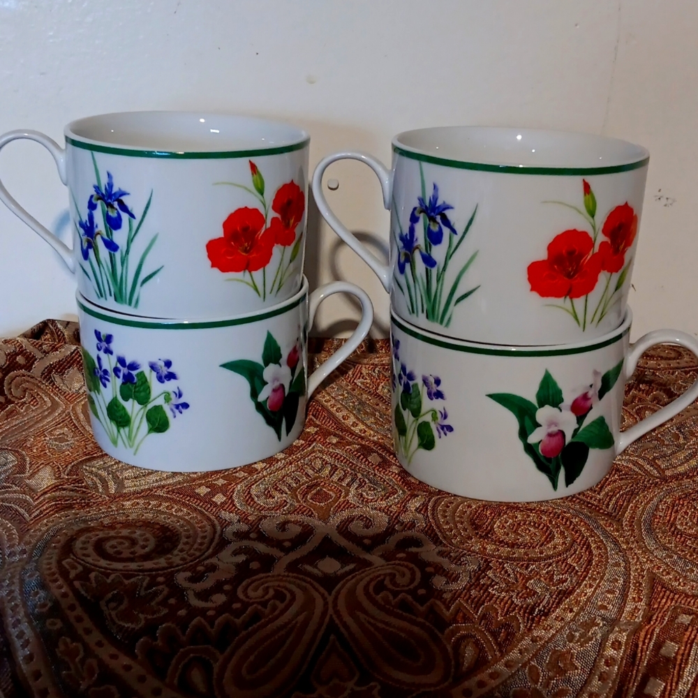 Set Of 4 National Wildlife Federation Coffee Cups